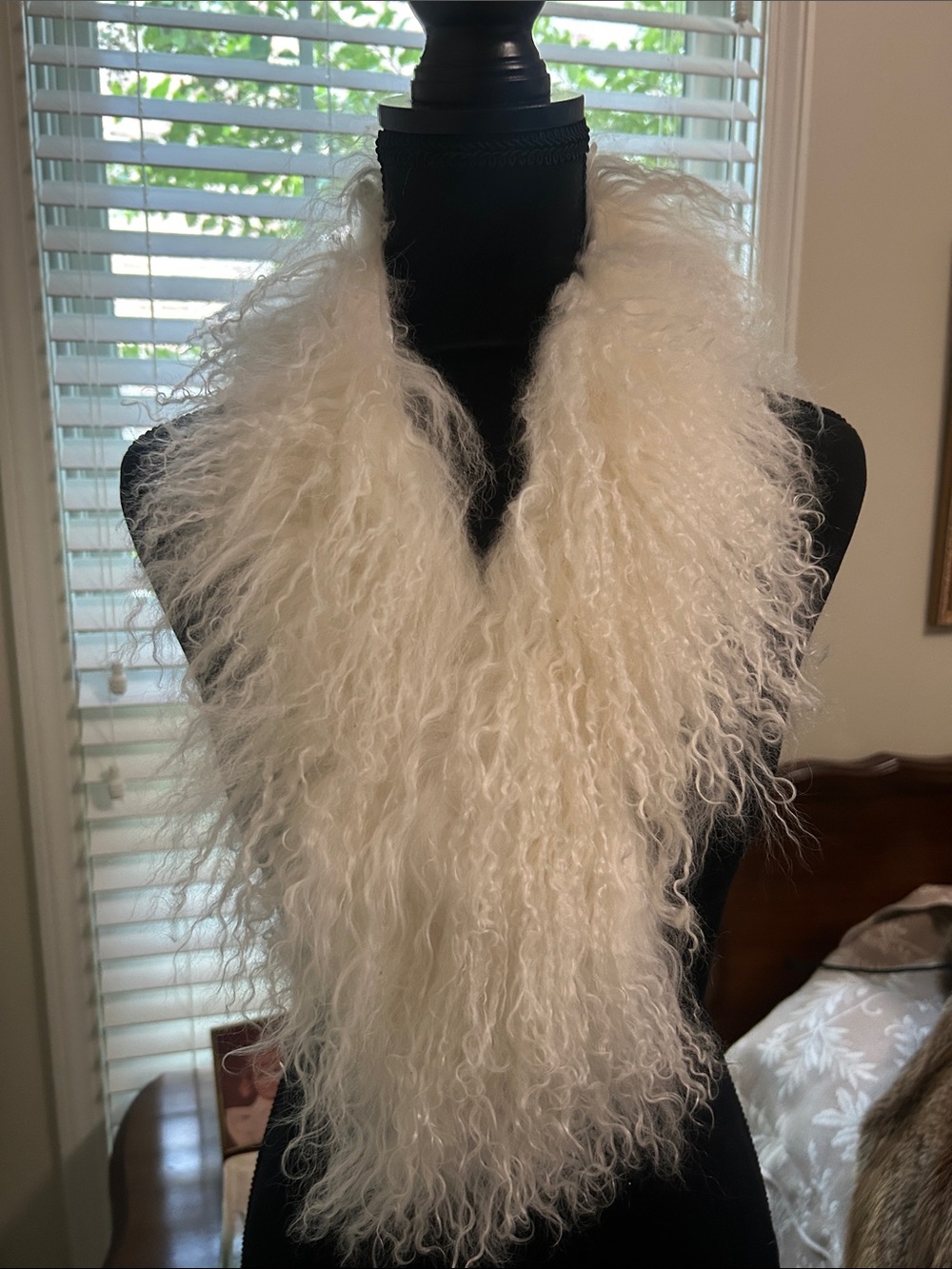 diptyque Cream Curly Mongolian Sheepskin Accent lovely touch to any clothing